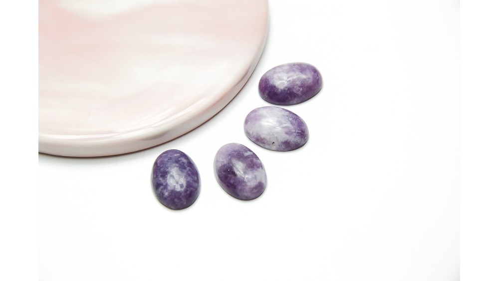 Cabochon 13x18mm lépidolite x 4