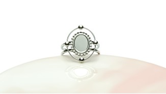 copy of Support bague cabochon 8x6mm acier 304 or