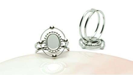 copy of Support bague cabochon 8x6mm acier 304 or