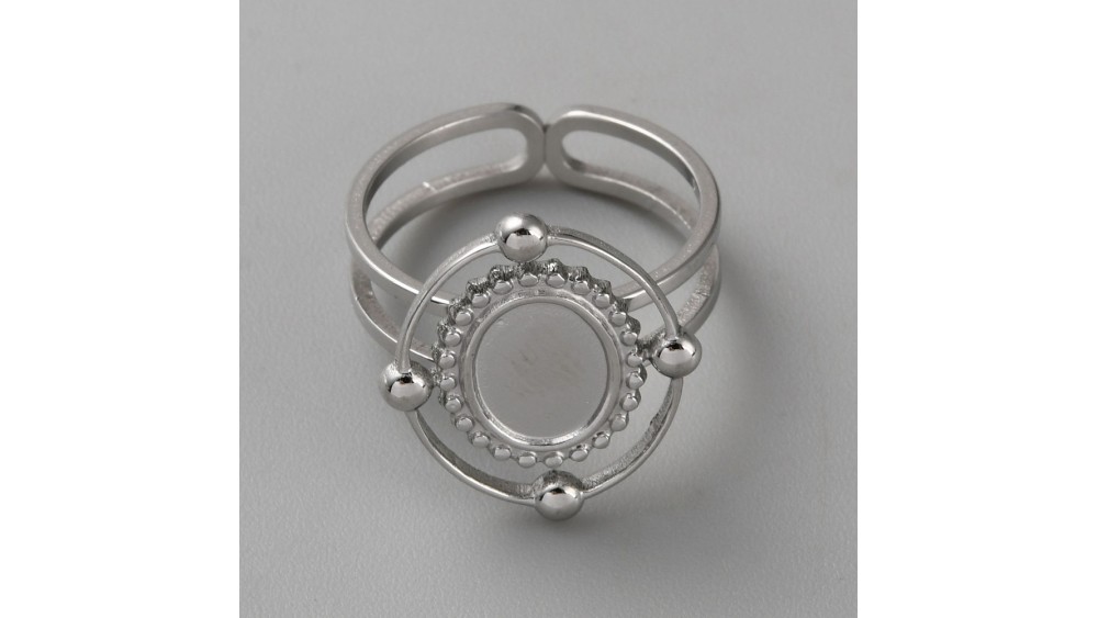 bague acier argent