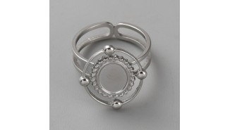 bague acier argent