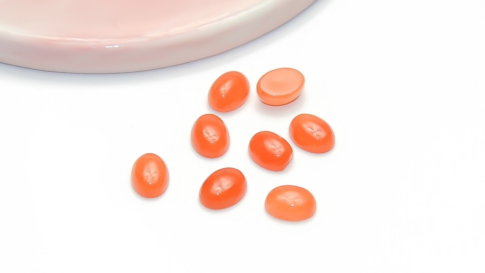 cabochon jade orange