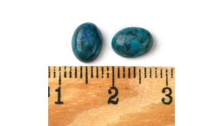 Cabochon jade naturel teinté bleu 8x6mm pour créations bijoux DIY