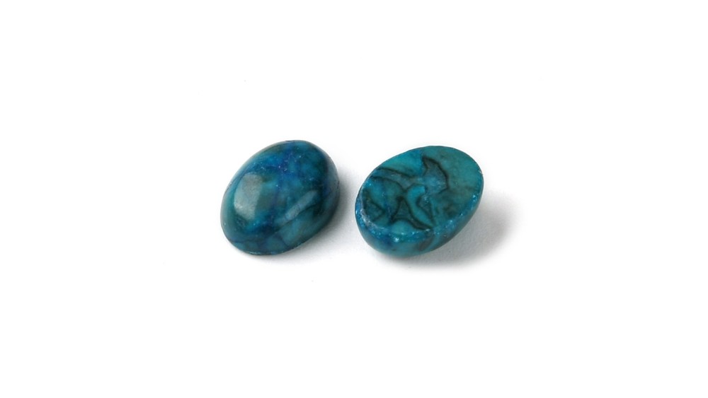 cabochon jade bleu 8x6mm