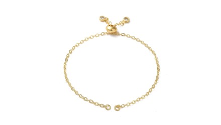 copy of Bracelet support cabochon 4mm en laiton doré  18K