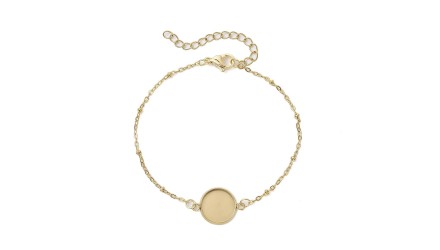 copy of Bracelet support cabochon 4mm en laiton doré  18K