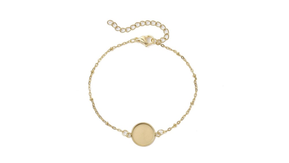 copy of Bracelet support cabochon 4mm en laiton doré  18K
