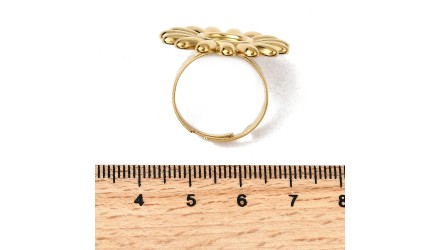 copy of Bague fleur acier 304 plaqué or 18k pour cabochon de 8mm