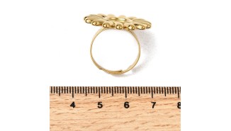 copy of Bague fleur acier 304 plaqué or 18k pour cabochon de 8mm