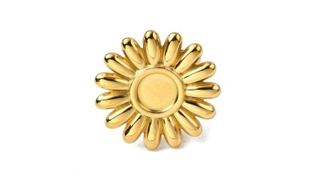 copy of Bague fleur acier 304 plaqué or 18k pour cabochon de 8mm
