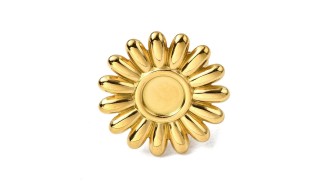 copy of Bague fleur acier 304 plaqué or 18k pour cabochon de 8mm
