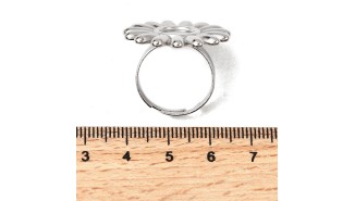 copy of Bague fleur acier 304 plaqué or 18k pour cabochon de 8mm
