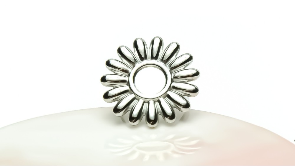 copy of Bague fleur acier 304 plaqué or 18k pour cabochon de 8mm