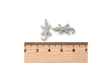 Créez des bijoux uniques avec pendentif gecko salamandre acier inoxydable