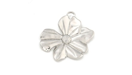 copy of Pendentif fleur Dalhia en acier inoxydable plaqué or 18k