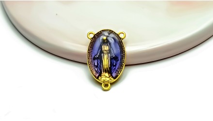 Connecteur emaillé sainte vierge pour collier Y