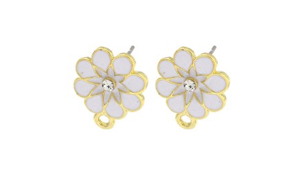 Puce fleur 13mm zamak émaillé multicolore