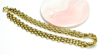 Collier d'exception maille panthère acier 304 plaqué or 18k