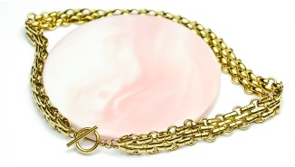 Collier d'exception maille panthère acier 304 plaqué or 18k