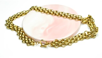 Collier d'exception maille panthère acier 304 plaqué or 18k