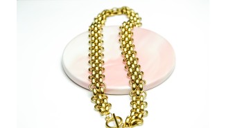 Collier d'exception maille panthère acier 304 plaqué or 18k