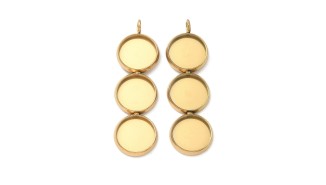 Pendentif triple support 10mm acier 304 couleur or