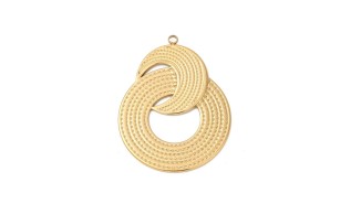 Grand pendentif volute acier inoxydable plaqué or 18k