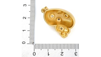 Grand pendentif coquillage laiton plaqué or 18k strass zircon