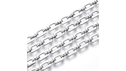 copy of Chaîne laiton dorée plaquée or 18K maille rectangle 7x4.6mm