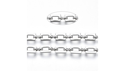 chaine rectangle argent