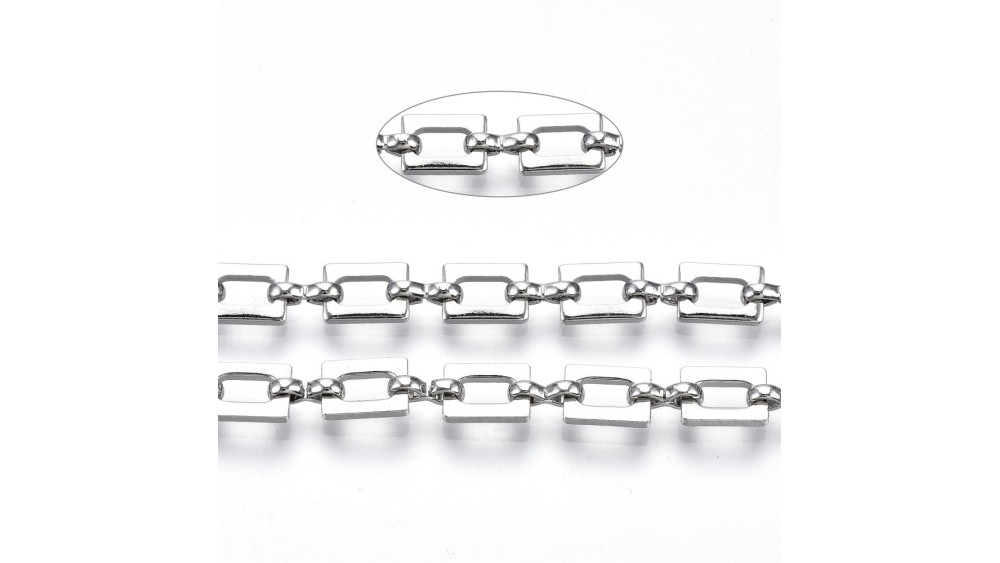 chaine rectangle argent