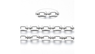 copy of Chaîne laiton dorée plaquée or 18K maille rectangle 7x4.6mm