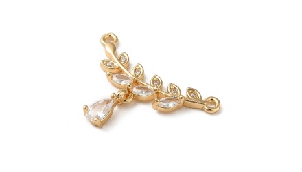 Connecteur strass et laiton pour collier x 2
