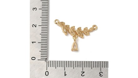 Connecteur strass et laiton pour collier x 2