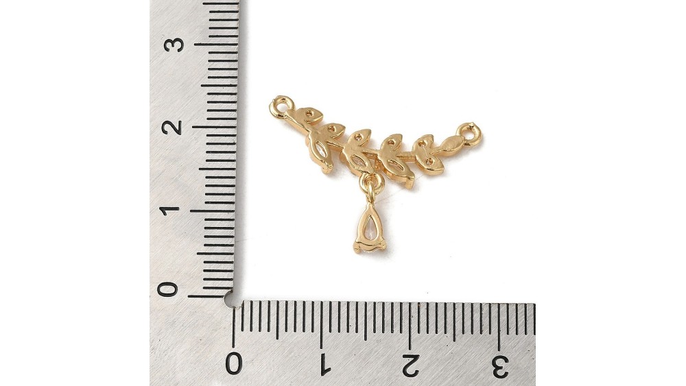 Connecteur strass et laiton pour collier x 2