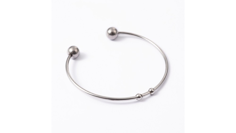 support bracelet acier  argent