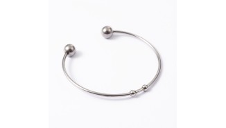 support bracelet acier  argent