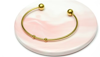 copy of Bracelet support cabochon 4mm en laiton doré  18K