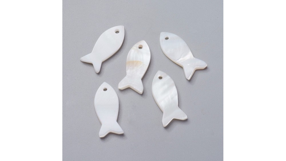 Pendentif poisson x 4 en nacre véritable