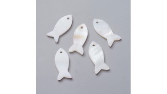 Pendentif poisson x 4 en nacre véritable