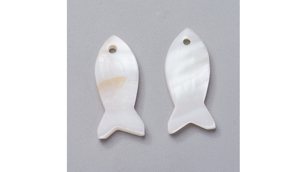 Pendentif poisson x 4 en nacre véritable