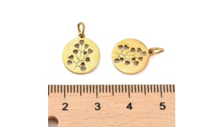 pendentif fleur acier