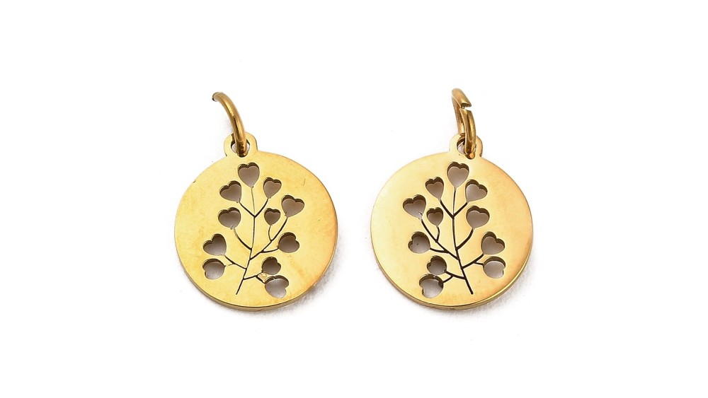 pendentif fleur or