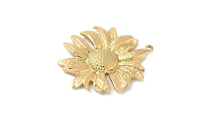 copy of Pendentif fleur Dalhia en acier inoxydable plaqué or 18k
