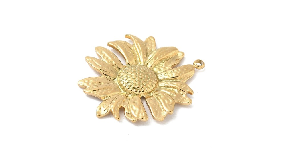 copy of Pendentif fleur Dalhia en acier inoxydable plaqué or 18k