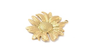 copy of Pendentif fleur Dalhia en acier inoxydable plaqué or 18k