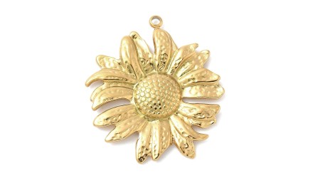 copy of Pendentif fleur Dalhia en acier inoxydable plaqué or 18k