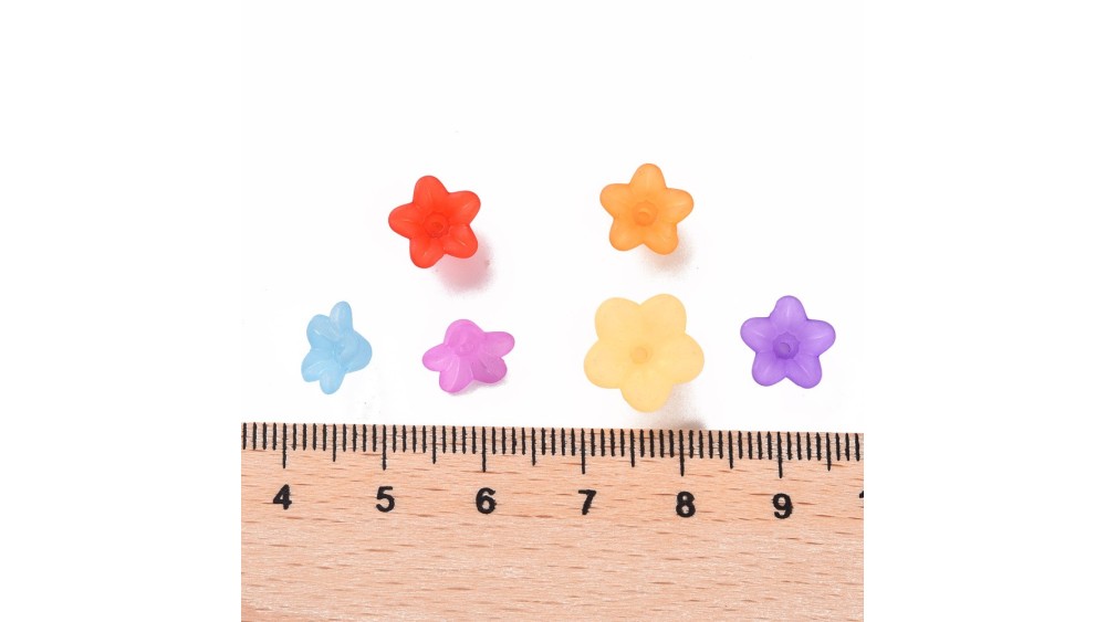 Perle fleur en lucite multicolore sachet de 20gr