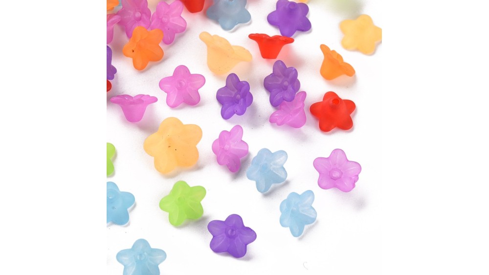 Perle fleur en lucite multicolore sachet de 20gr