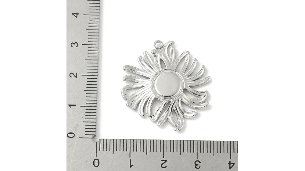 copy of pendentif médaillon support pour cabochon 4mm acier inoxudable plaqué or